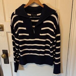 Banana Republic Navy and White Striped Sweater